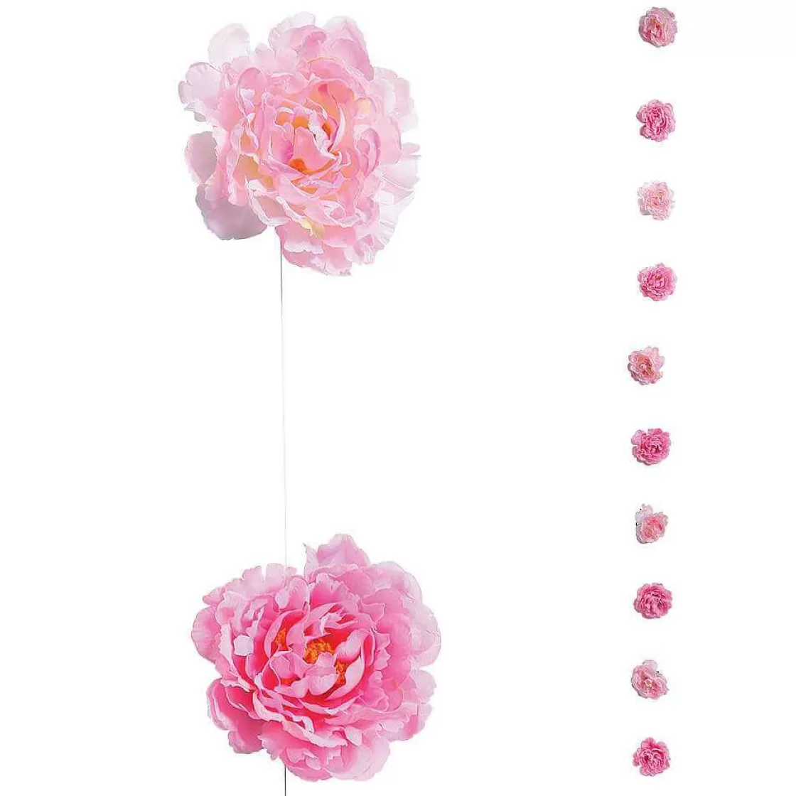Decoración De Primavera | Guirnaldas Y Vides>DecoWoerner Cadena Decorativa De Peonías, Longitud 180 Cm rosa