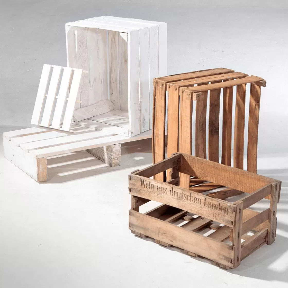 Decoración Natural | Decoración Temática>DecoWoerner Caja De Madera Vintage Longitud 50 Cm blanco