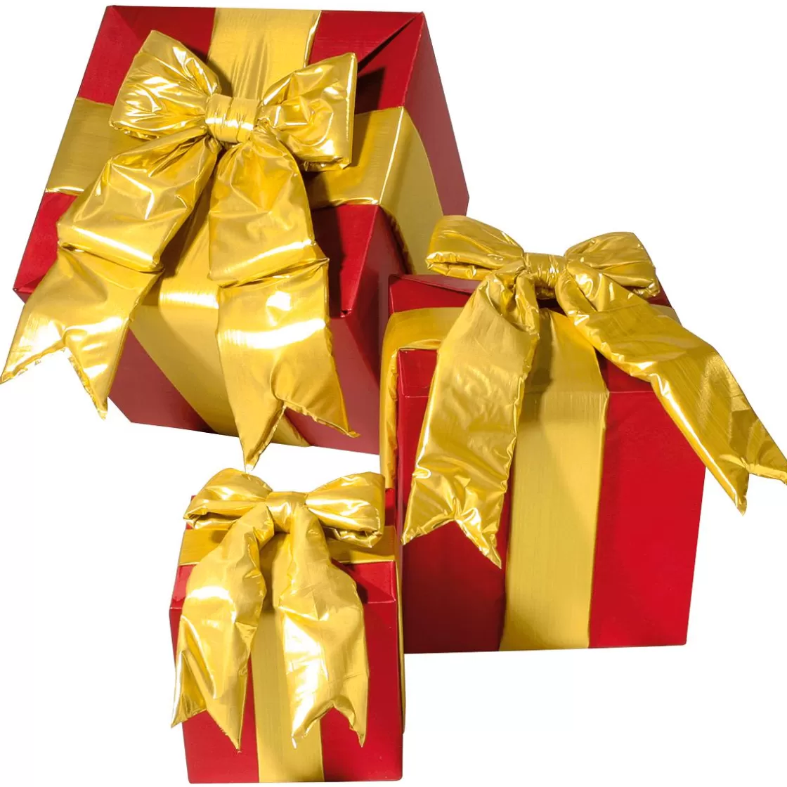 Decoración Navideña Xxl>DecoWoerner Caja De Regalo XXL Para Interiores 3 Piezas Rojo multicolor