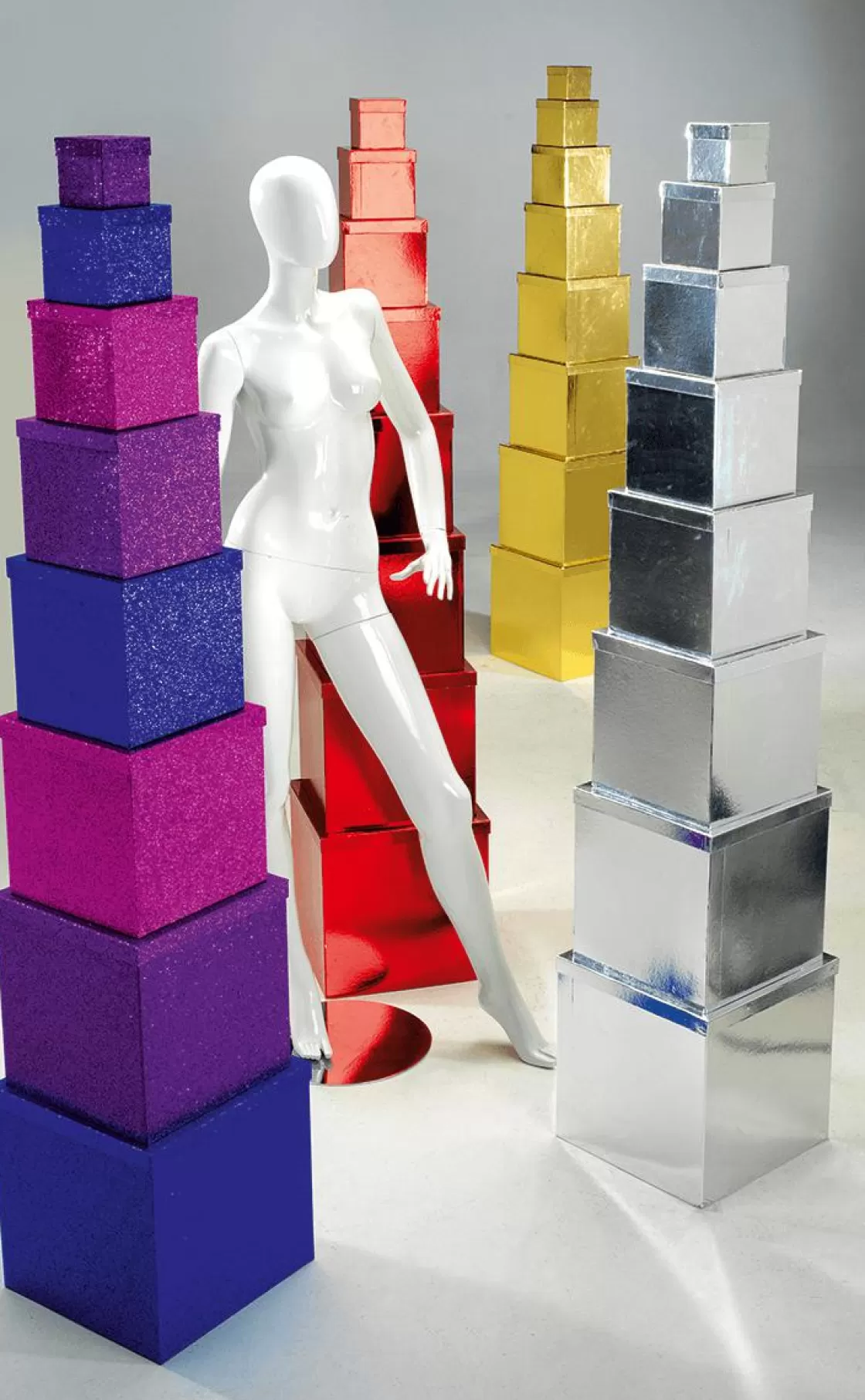 Cajas De Regalo>DecoWoerner Cajas De Cartón De Regalo Majestic Metallic, , 8 Piezas plata