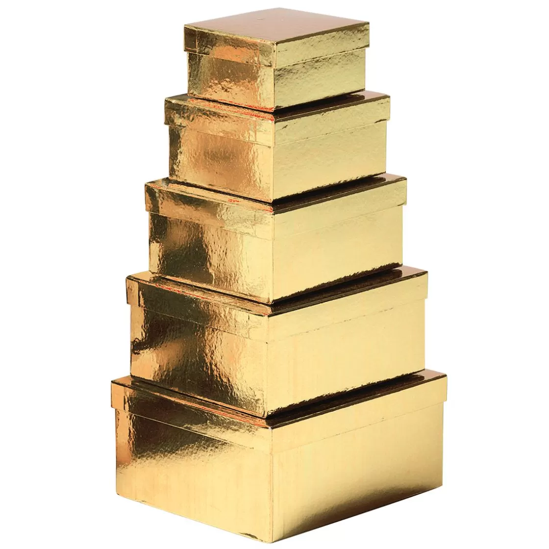 Cajas De Regalo>DecoWoerner Cajas De Cartón De Regalo Metálicas, , 5 Piezas oro