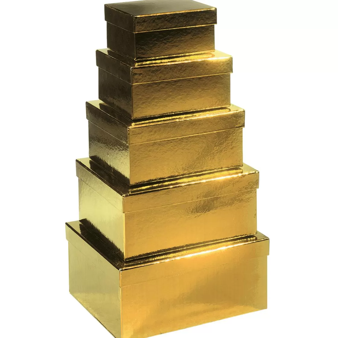 Cajas De Regalo>DecoWoerner Cajas De Cartón De Regalo Metálicas, , 5 Piezas oro