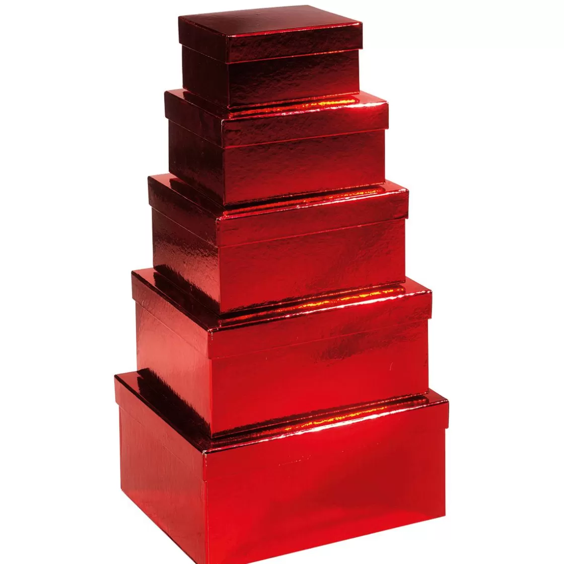 Cajas De Regalo>DecoWoerner Cajas De Cartón De Regalo Metálicas, Rojas, 5 Piezas rojo