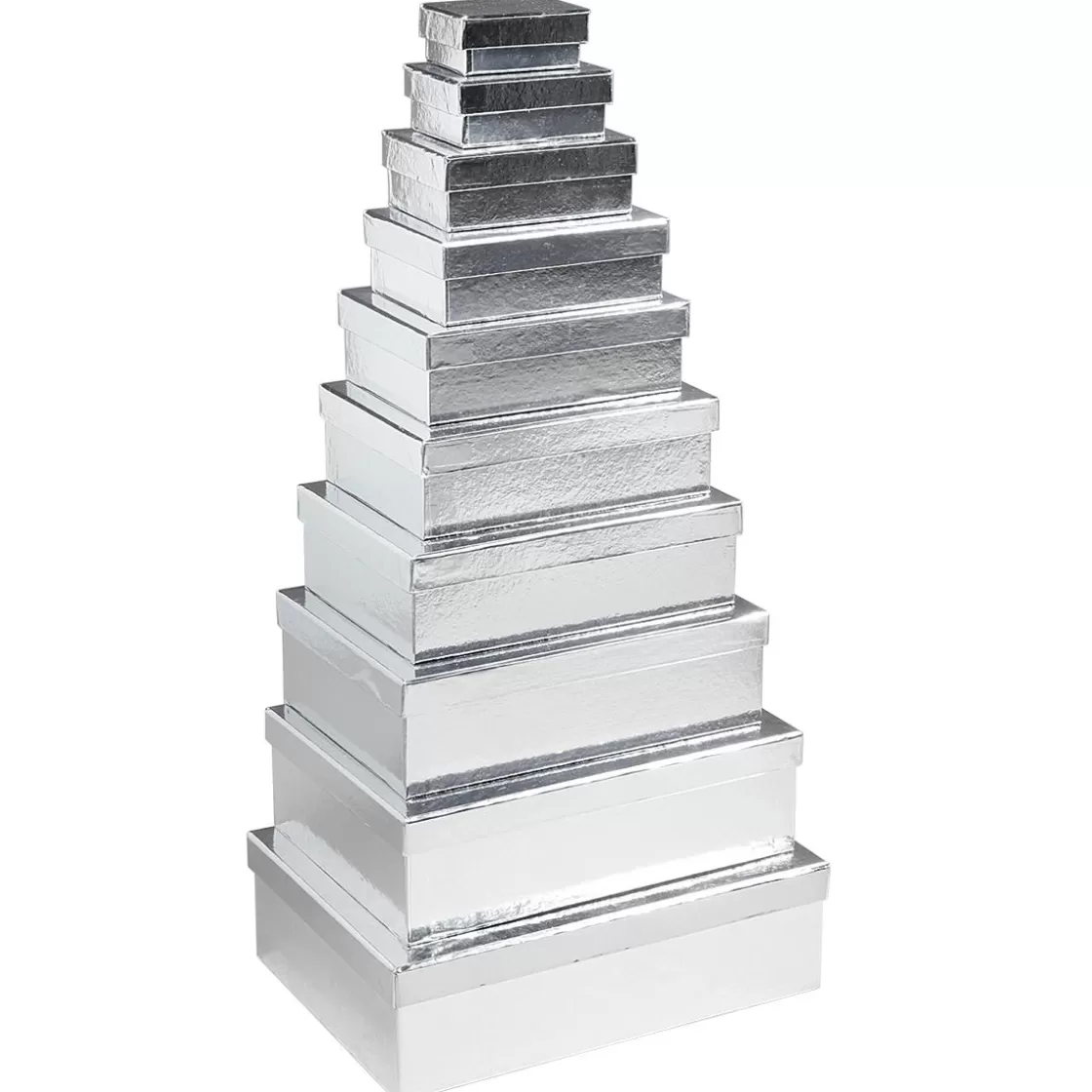 Cajas De Regalo>DecoWoerner Cajas De Regalo Cajas De Regalo Plateadas, 10 Unidades 6,5 X 3,5 X 8,5 Hasta 22 X 9,5 X 31 Cm (ancho X Alto X Largo) plata