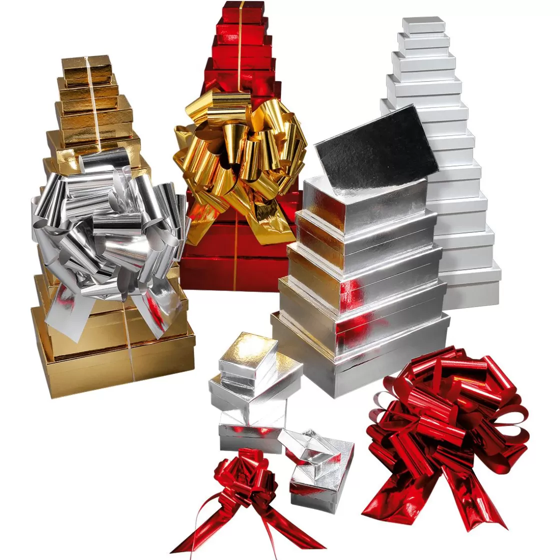 Cajas De Regalo>DecoWoerner Cajas De Regalo Cajas De Regalo Plateadas, 10 Unidades 6,5 X 3,5 X 8,5 Hasta 22 X 9,5 X 31 Cm (ancho X Alto X Largo) plata