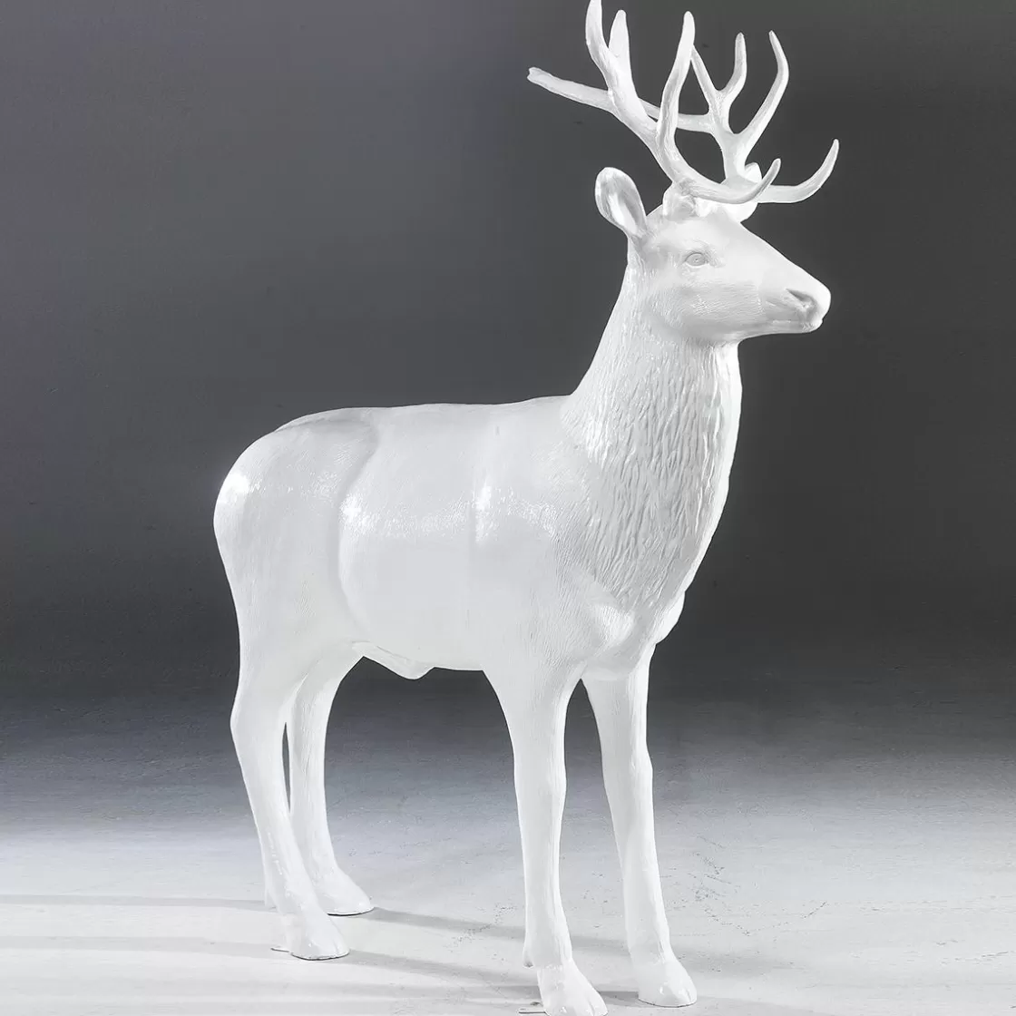 Decoración De Animales | Decoración Navideña Xxl>DecoWoerner Ciervo Deco De 231 Cm De Altura, blanco