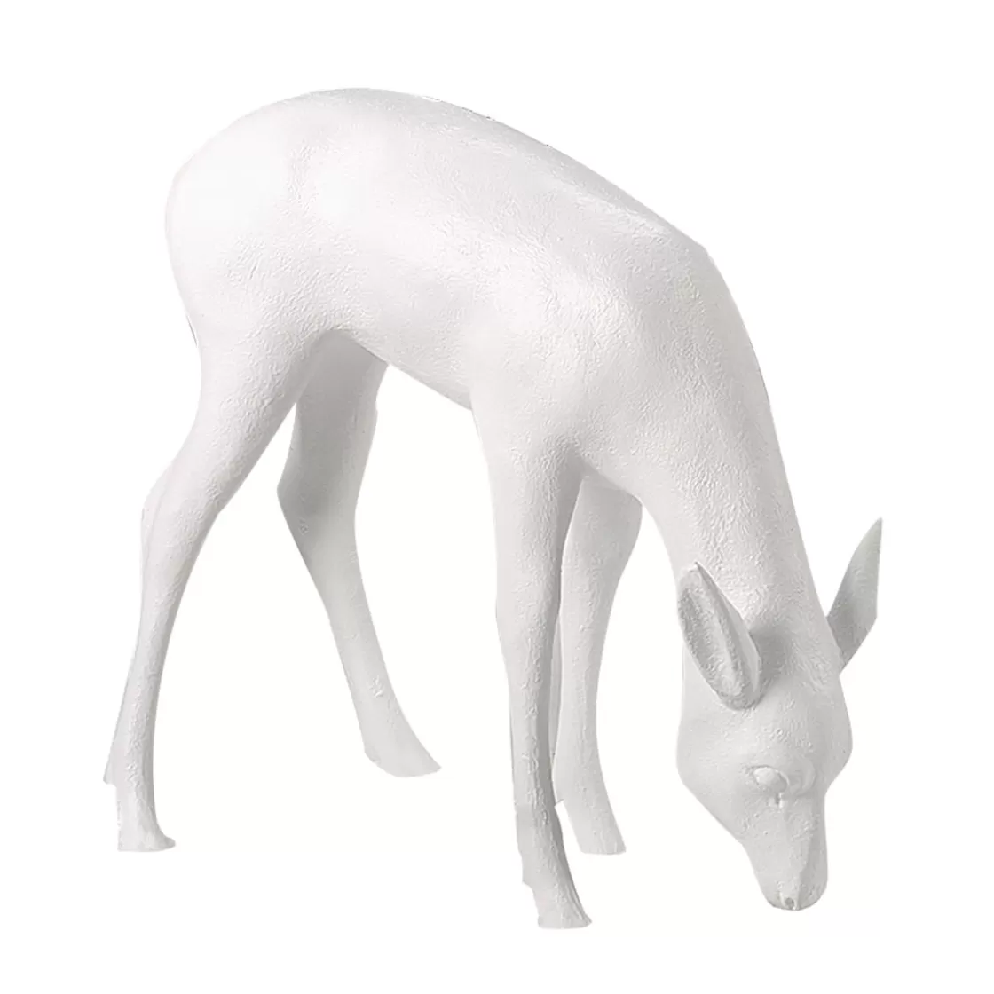 Decoración De Animales | Decoración De Otoño>DecoWoerner Ciervo Decorativo Pastando Altura 75 Cm, blanco