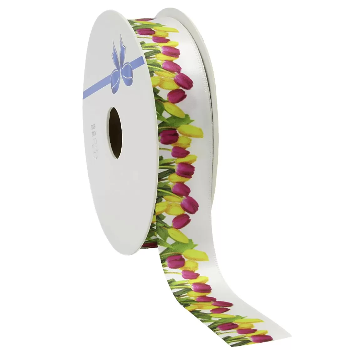 Cintas De Regalo>DecoWoerner Cinta De Regalo De Satén Con Motivo De Tulipanes, 23 Mm, 20 M multicolor