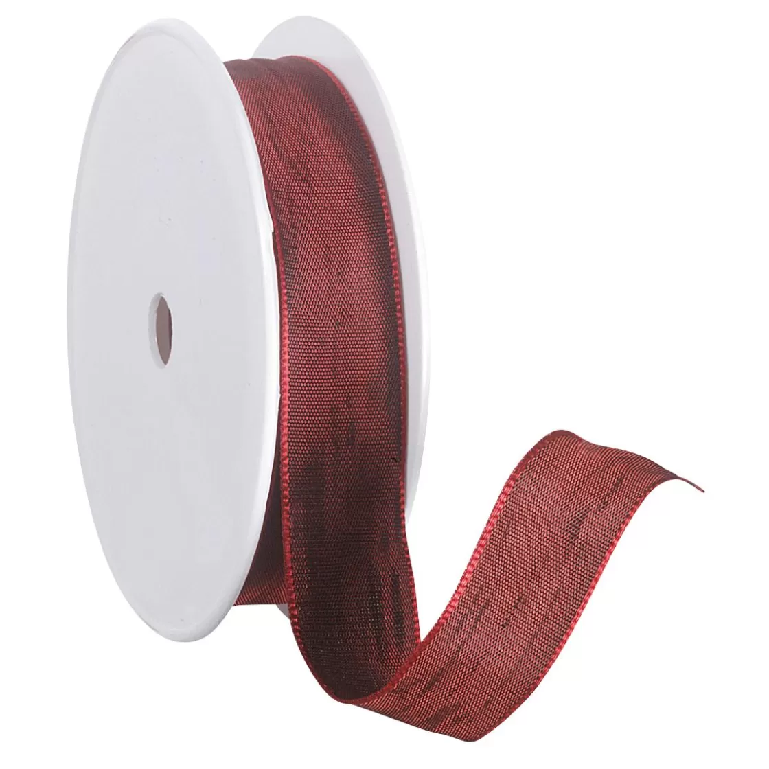 Cintas De Regalo>DecoWoerner Cinta De Tela Con Borde De Alambre, Burdeos, Anchura 25 Mm rojo