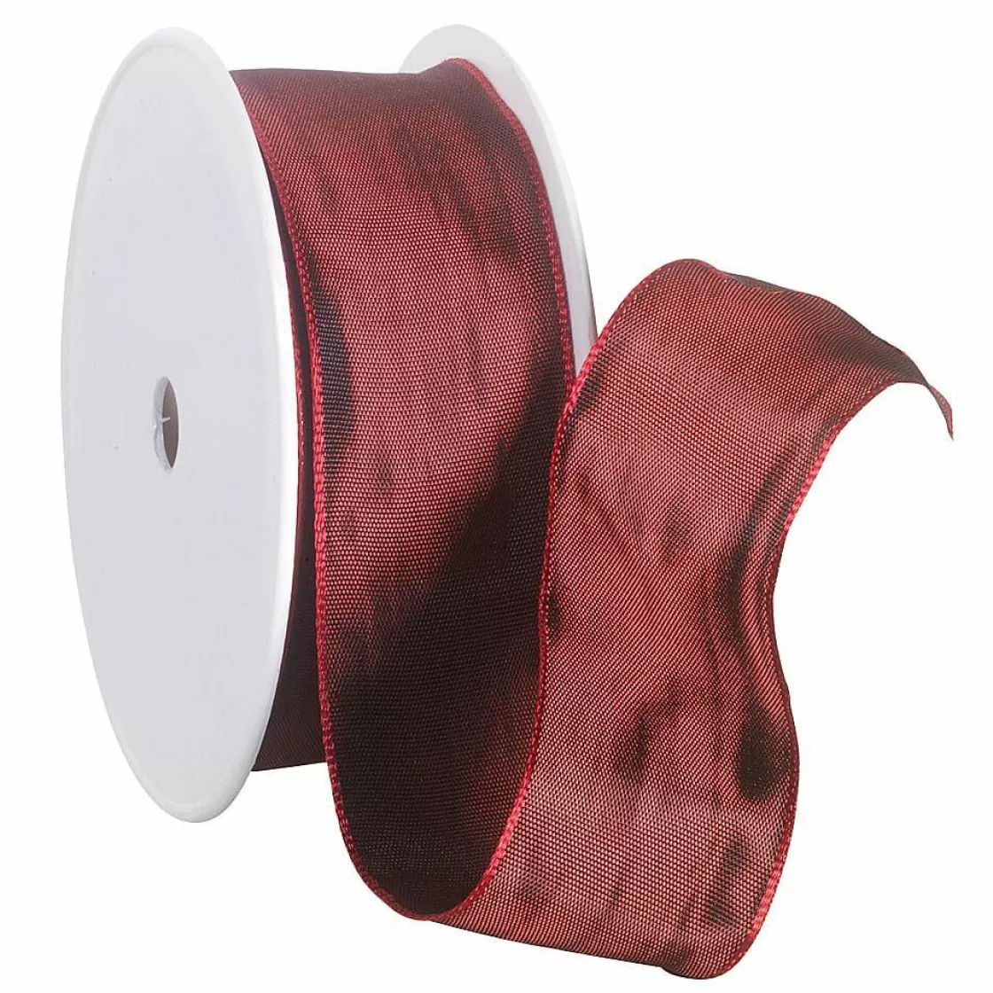 Cintas De Regalo>DecoWoerner Cinta De Tela Con Borde De Alambre, Burdeos, Anchura 40 Mm rojo