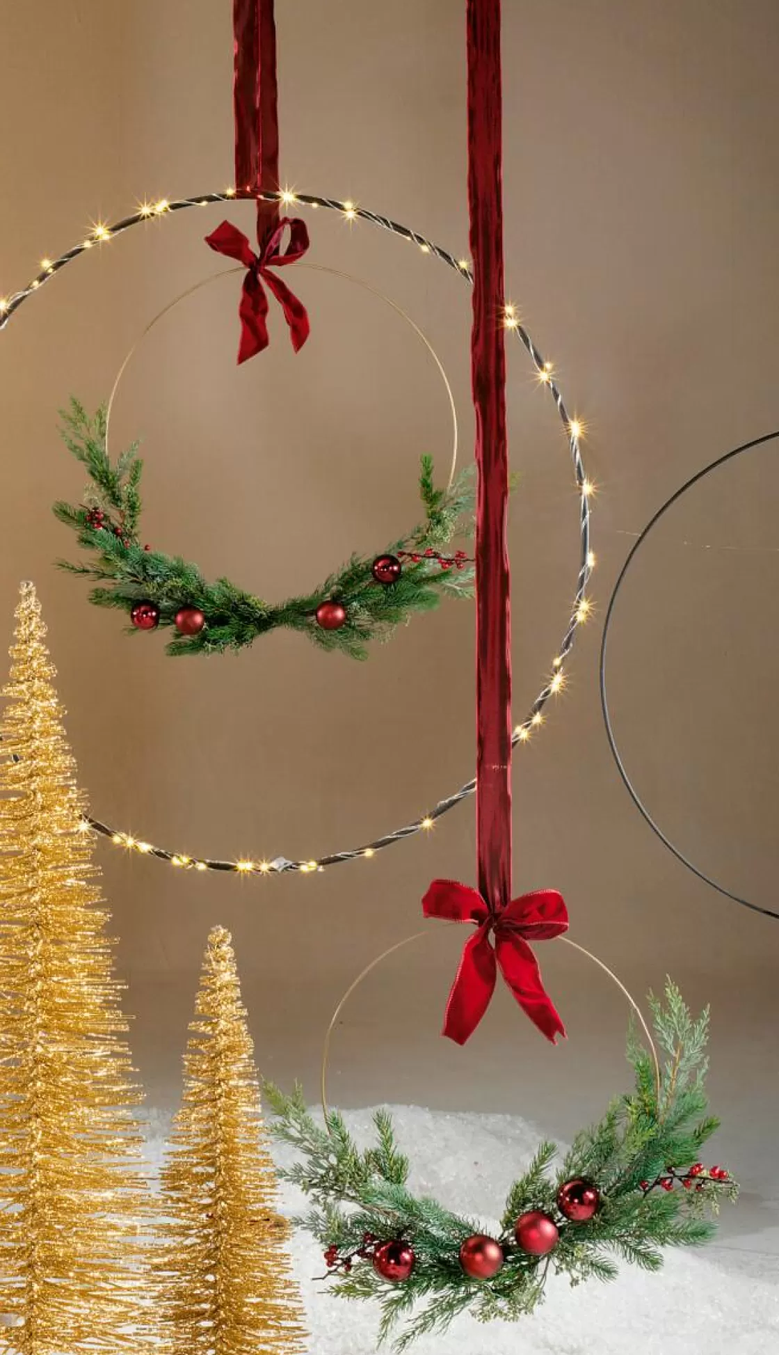Cintas De Regalo>DecoWoerner Cinta De Tela Con Borde De Alambre, Burdeos, Anchura 40 Mm rojo