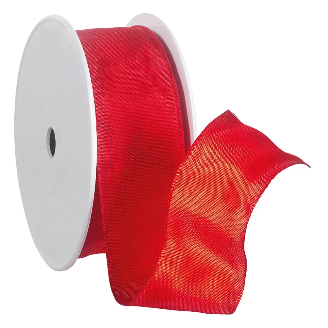 Cintas De Regalo>DecoWoerner Cinta De Tela Con Bordes De Alambre, Color , Anchura 40 Mm rojo