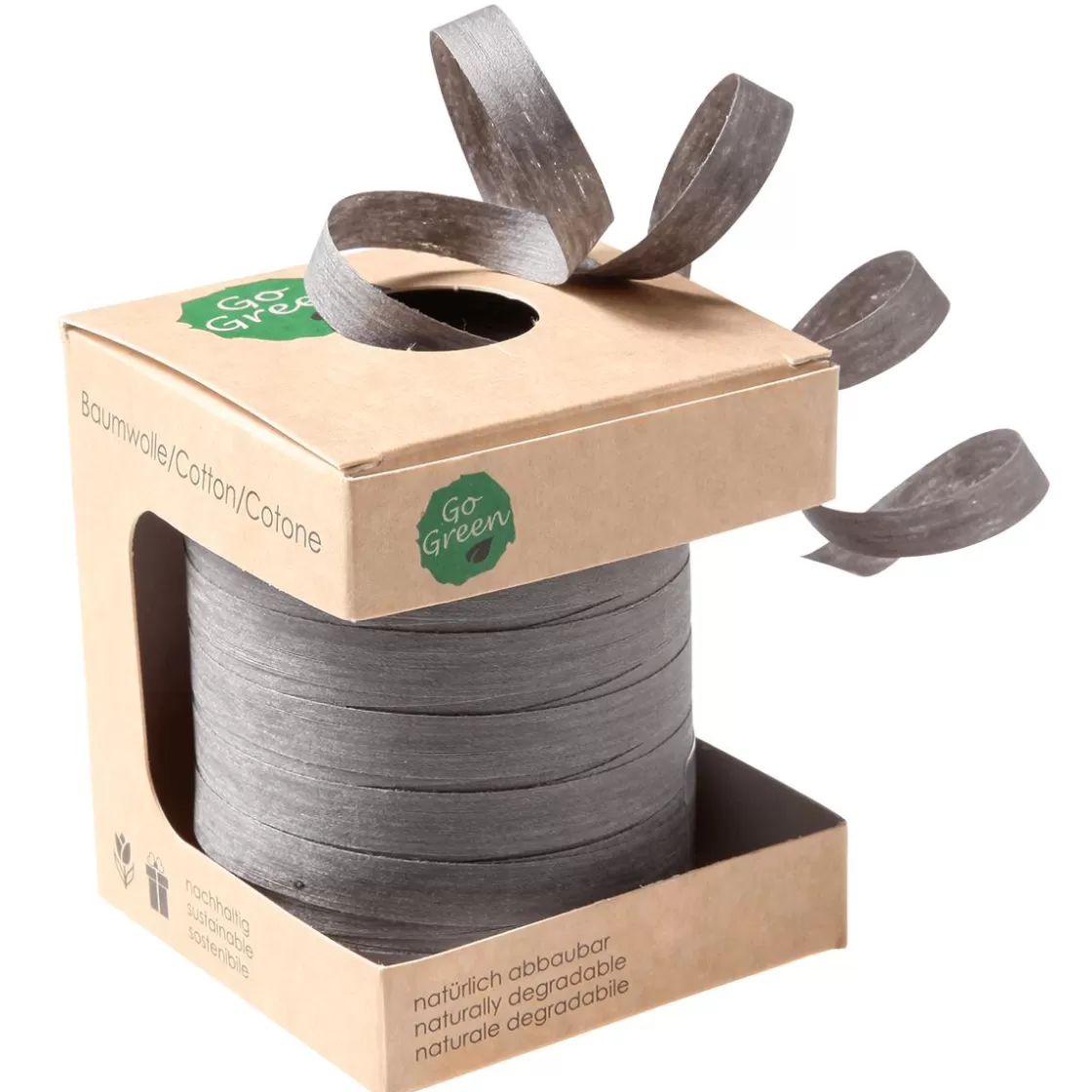 Cintas De Regalo | Go Green - Envoltorio Para Regalo Ecológico>DecoWoerner Cinta Ecológica De Rayas 10 Mm 100 M Gris