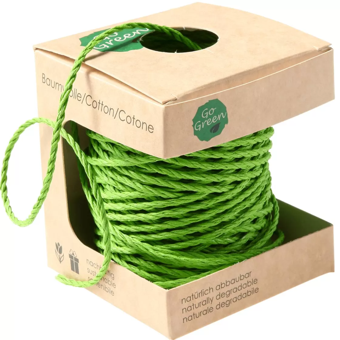 Cintas De Regalo | Go Green - Envoltorio Para Regalo Ecológico>DecoWoerner Cinta Rizadora EcCordón De Algodón Respetuoso Con El Medio Ambiente Hecho De Material Degradable 3 Mm 30 M Azul Claroológica De Material Degradable 10 Mm 100 M De Manzana verde