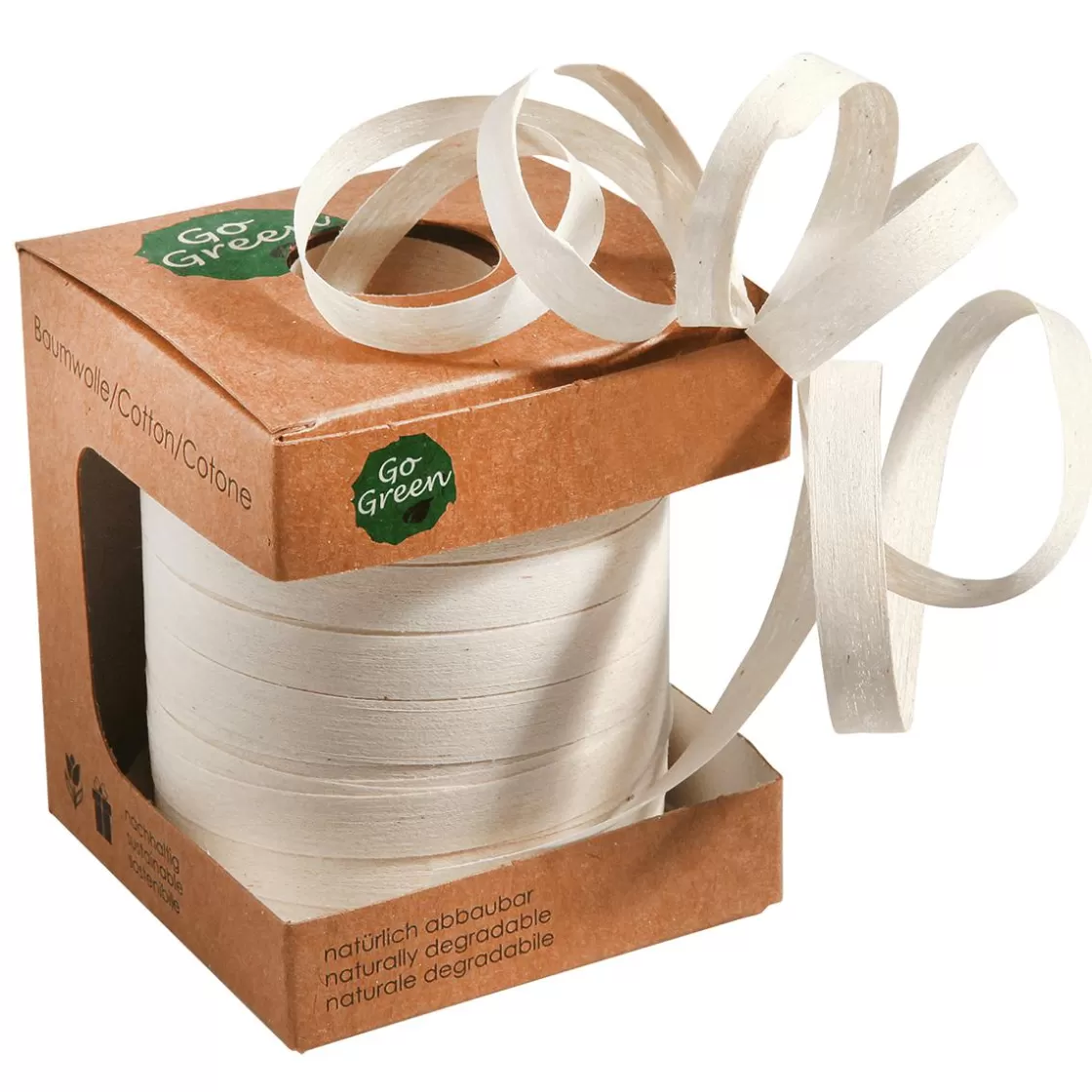 Cintas De Regalo | Go Green - Envoltorio Para Regalo Ecológico>DecoWoerner Cinta Rizadora Ecológica De Material Degradable 10 Mm 100 M De Crema blanco