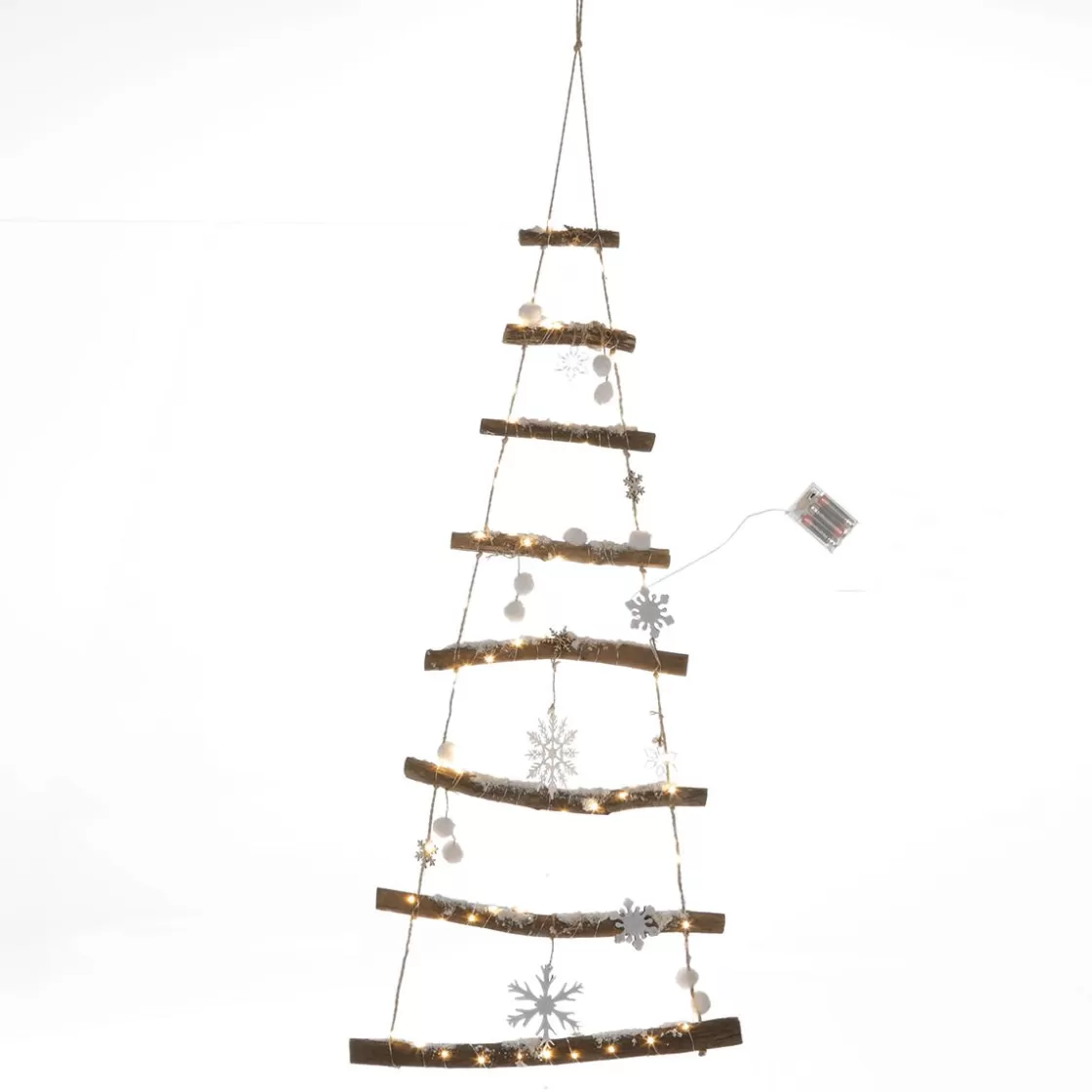 Figuras De Navidad>DecoWoerner Colgador De Madera Iluminado Para árboles, 100 Cm De Largo Madera natural