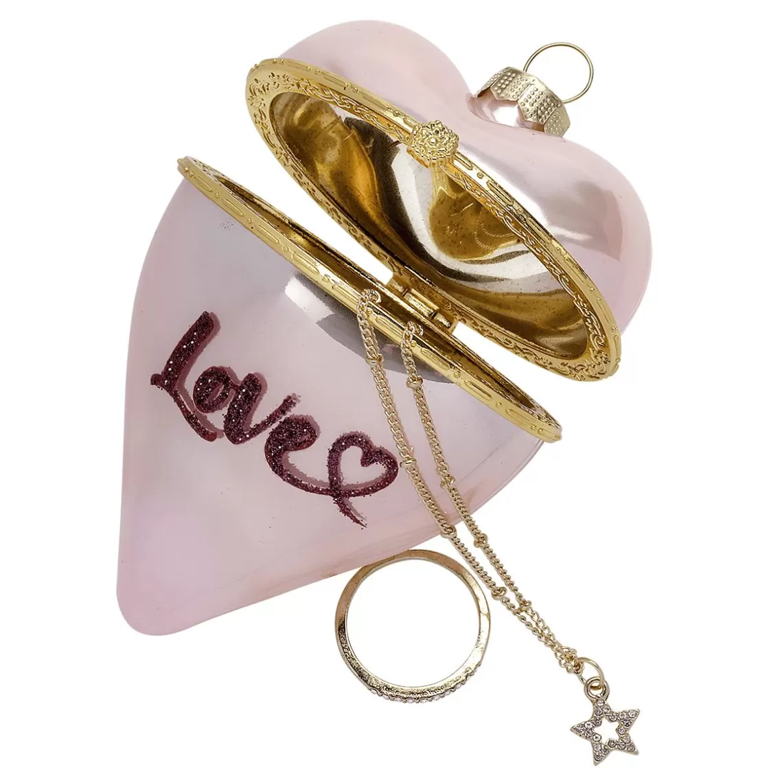 Decoración Temática | Bolas De Navidad>DecoWoerner Colgante Bola De Navidad Corazón 10 Cm rosa