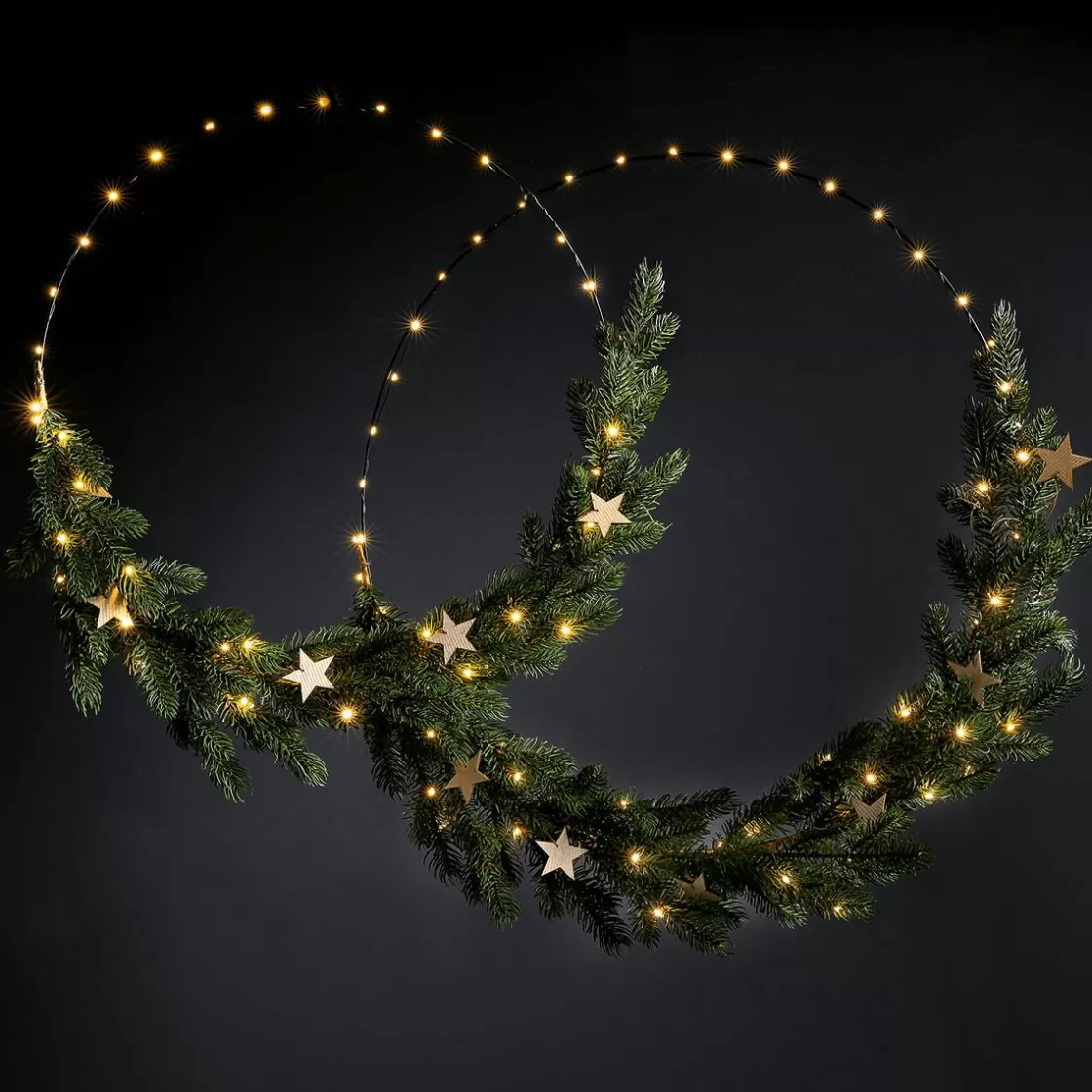 Figuras De Navidad | Luces De Navidad>DecoWoerner Colgante De Estrella De Luz LED Ø 38 Cm verde