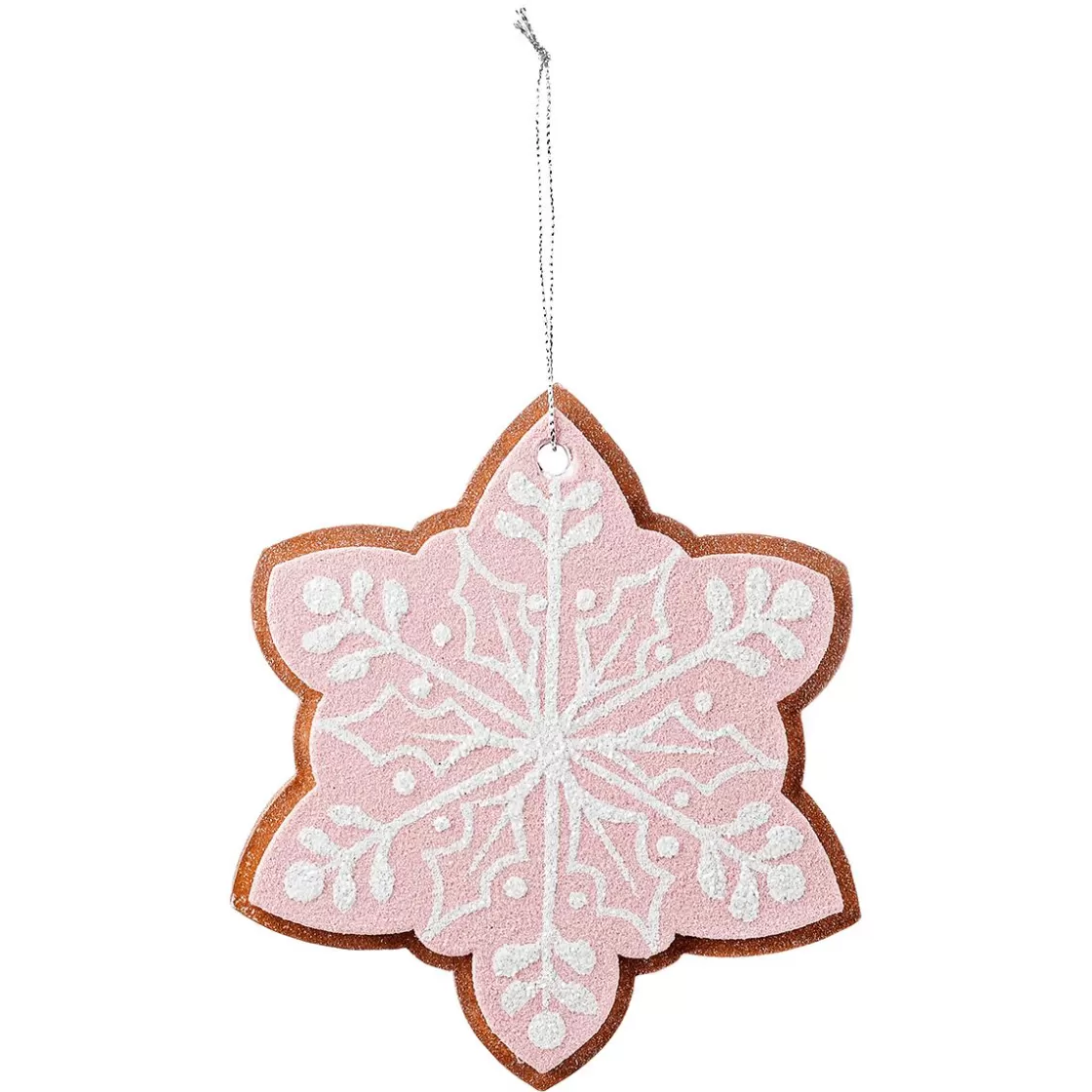 Figuras De Navidad>DecoWoerner Colgante De Navidad Copo De Nieve De Pan De Jengibre 14 Cm Ø 4 Piezas rosa