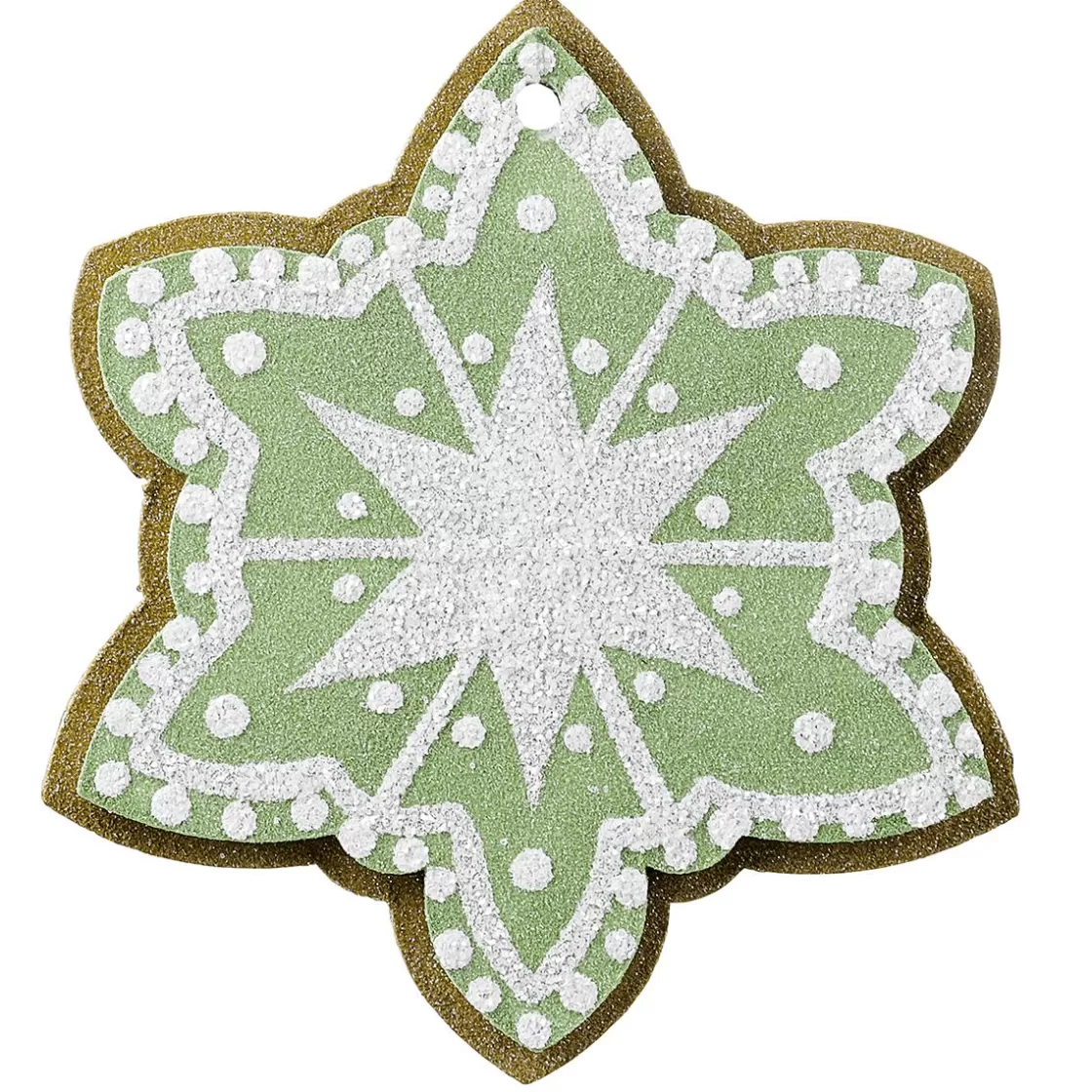 Figuras De Navidad>DecoWoerner Colgante De Navidad Estrella De Jengibre 14 Cm Ø 4 Piezas verde