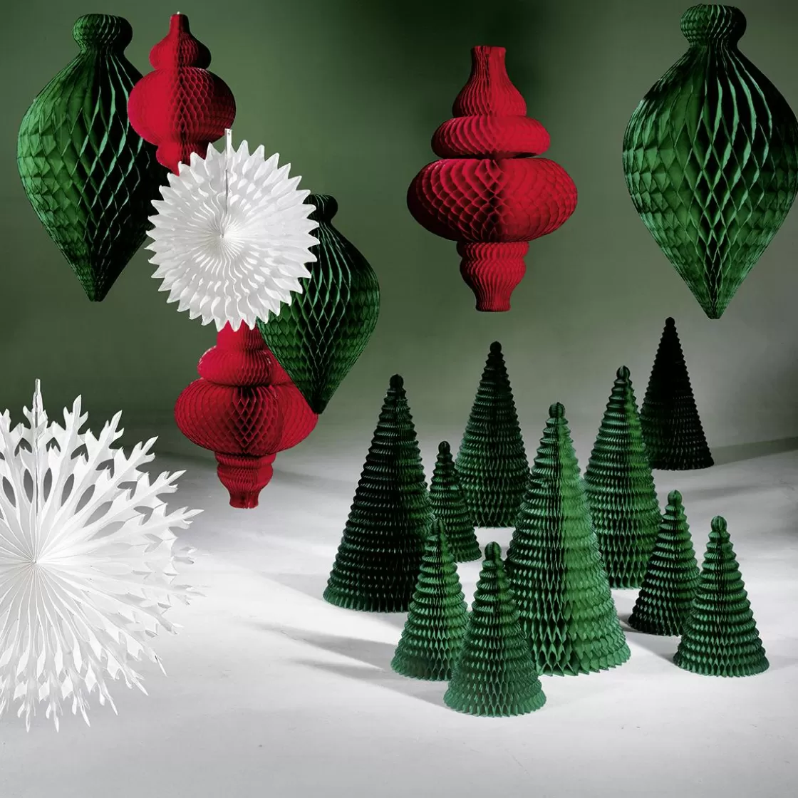 Decoración Temática>DecoWoerner Colgante De Papel De Nido De Abeja Adorno , Longitud 67 Cm rojo