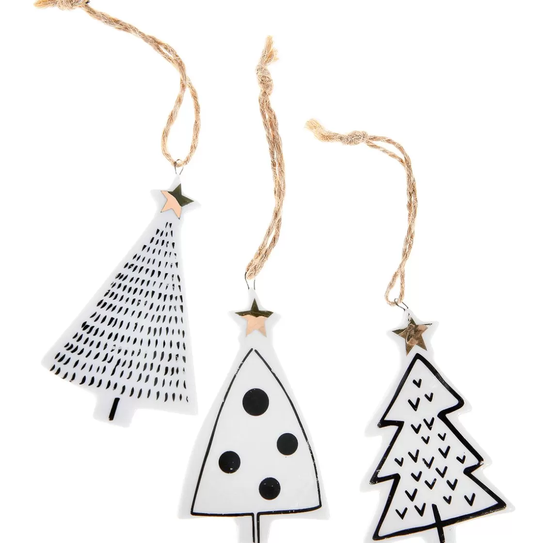 Figuras De Navidad>DecoWoerner Colgante Decorativo Abeto 8,5 Cm 3 Piezas blanco