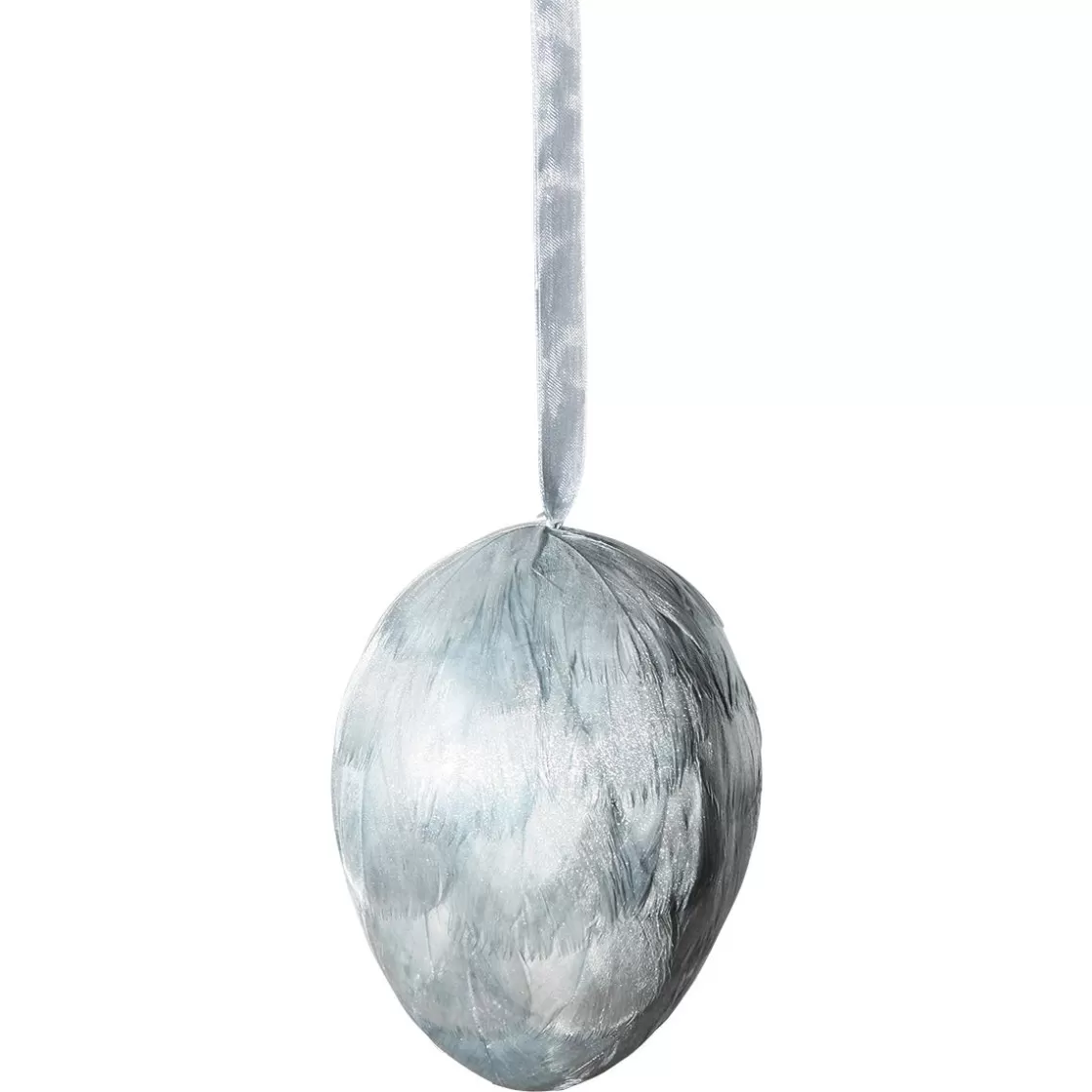 Decoración De Pascua>DecoWoerner Colgante Decorativo Huevo Con Plumas Hielo, Longitud 10 Cm azul