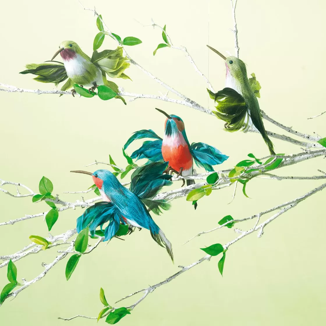 Decoración De Animales | Decoración De Verano>DecoWoerner Colibríes Decorativos 18 Cm , 3 Piezas verde