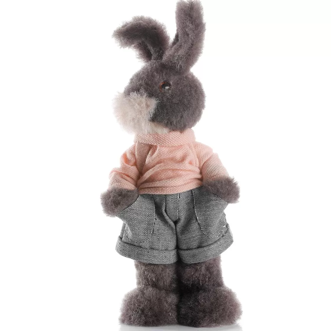 Decoración De Animales | Decoración De Pascua>DecoWoerner Conejo De Pascua De Peluche Deco De 40 Cm De Altura, Gris