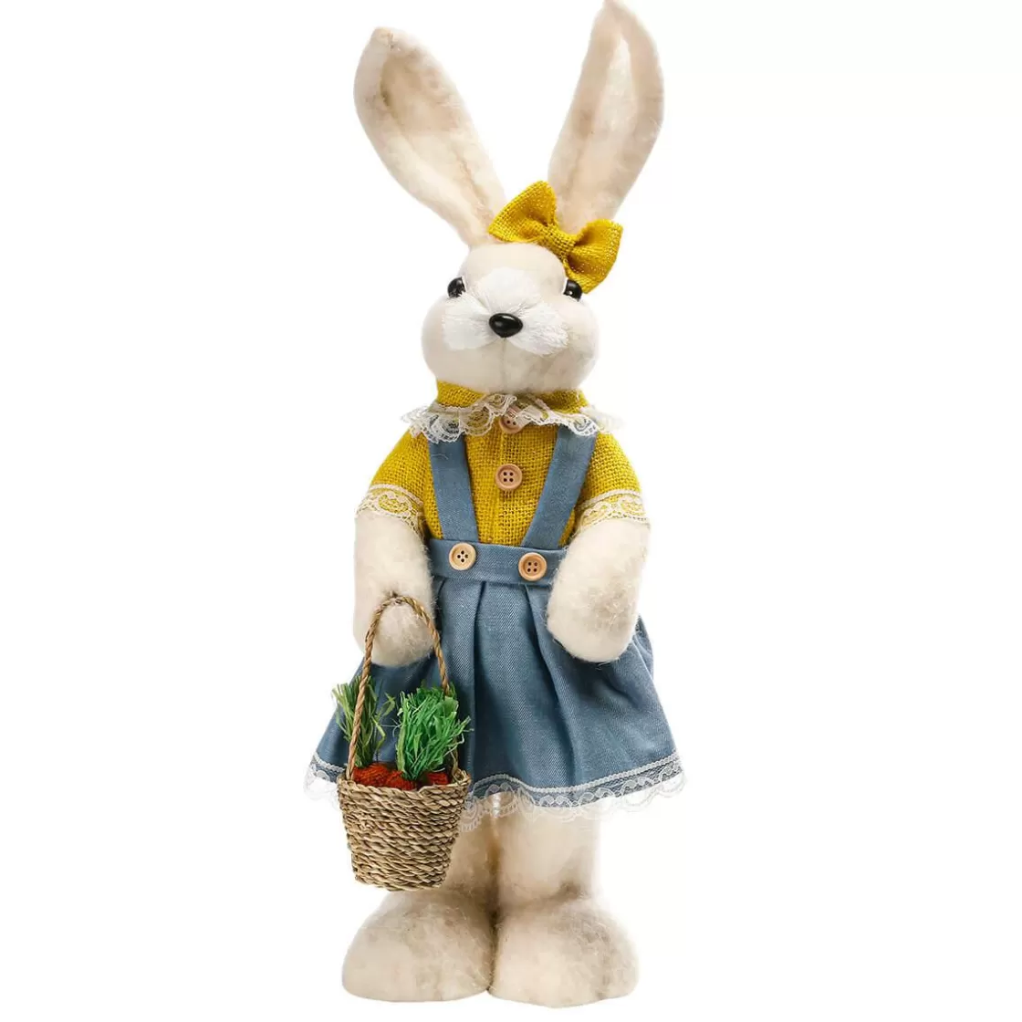 Decoración De Animales | Decoración De Pascua>DecoWoerner Conejo De Pascua Decorativo De 57 Cm De Altura, , Con Cesta Beige