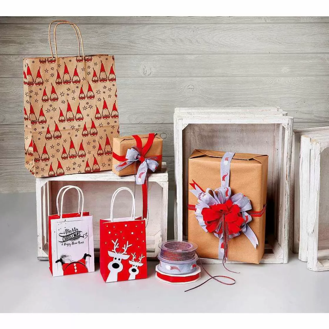 Bolsas De Regalo Y Bolsas Portátiles>DecoWoerner Conjunto De Bolsas De Regalo Navidad 11 X 15 Cm rojo