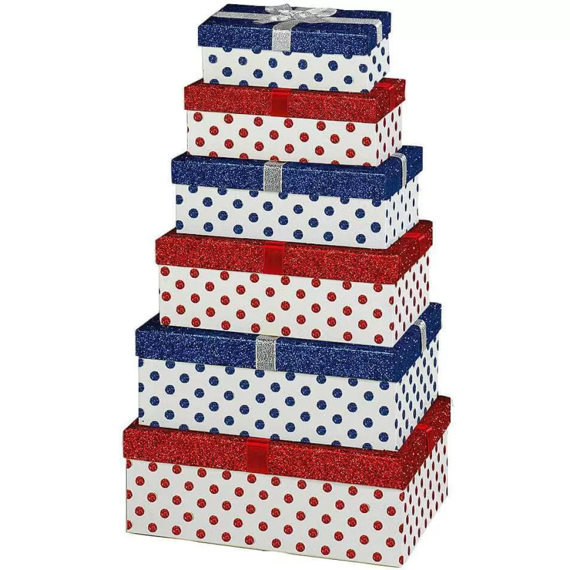 Cajas De Regalo>DecoWoerner Conjunto De Cajas De Regalo Blanco/rojo/azul, 6 Piezas multicolor