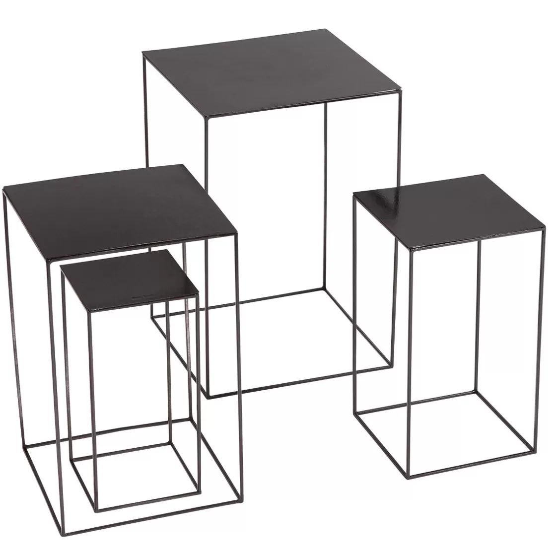 Expositores Para Tiendas>DecoWoerner Conjunto De Mesa De Metal 4 Piezas negro