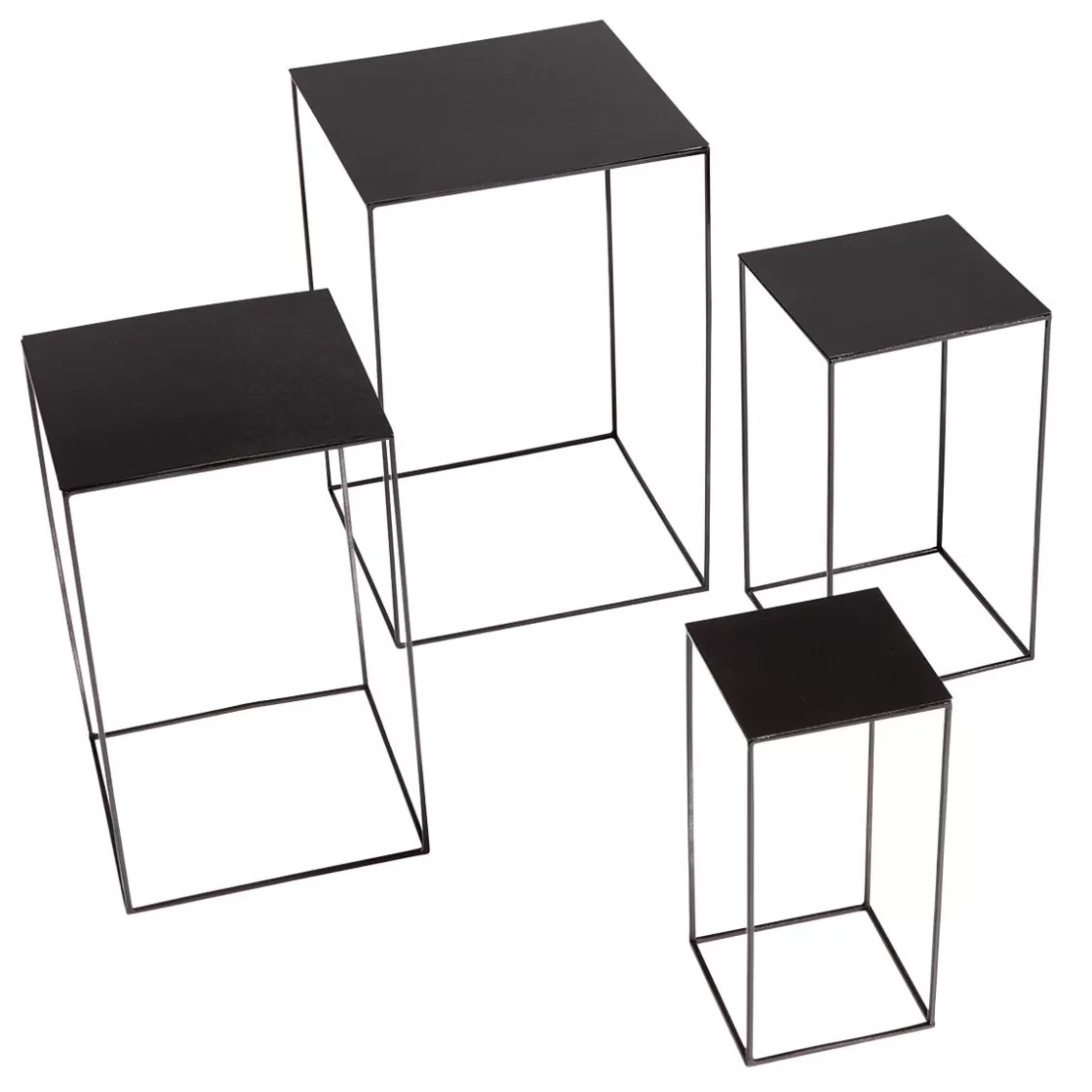 Expositores Para Tiendas>DecoWoerner Conjunto De Mesa De Metal 4 Piezas negro