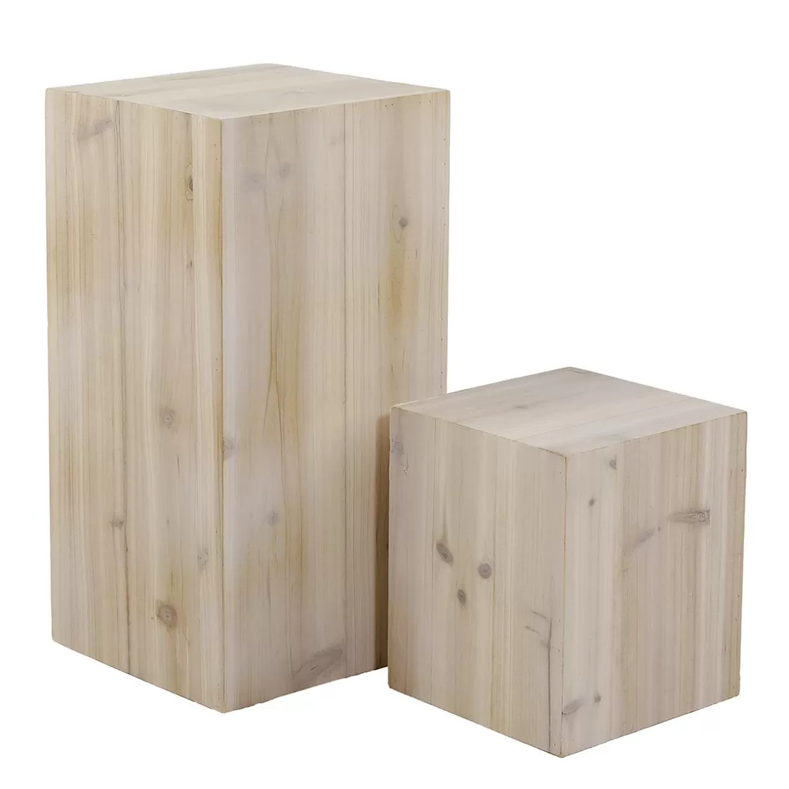 Expositores Para Tiendas | Decoración Natural>DecoWoerner Conjunto De Minicolumnas De Madera Naturaleza Beige