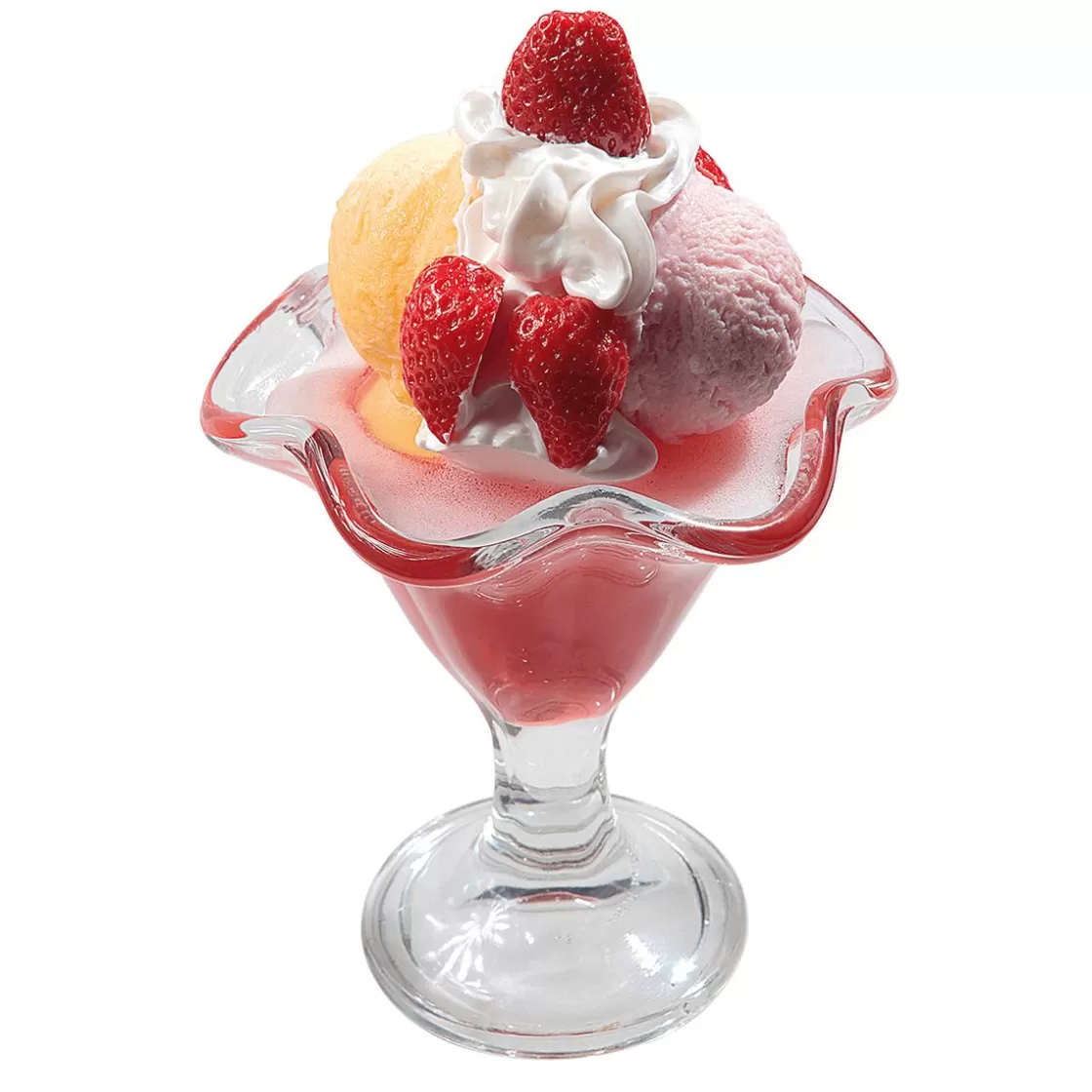 Chocolate Y Helados>DecoWoerner Copa De Helado De Fresa Alimento De Imitación 21 Cm rojo