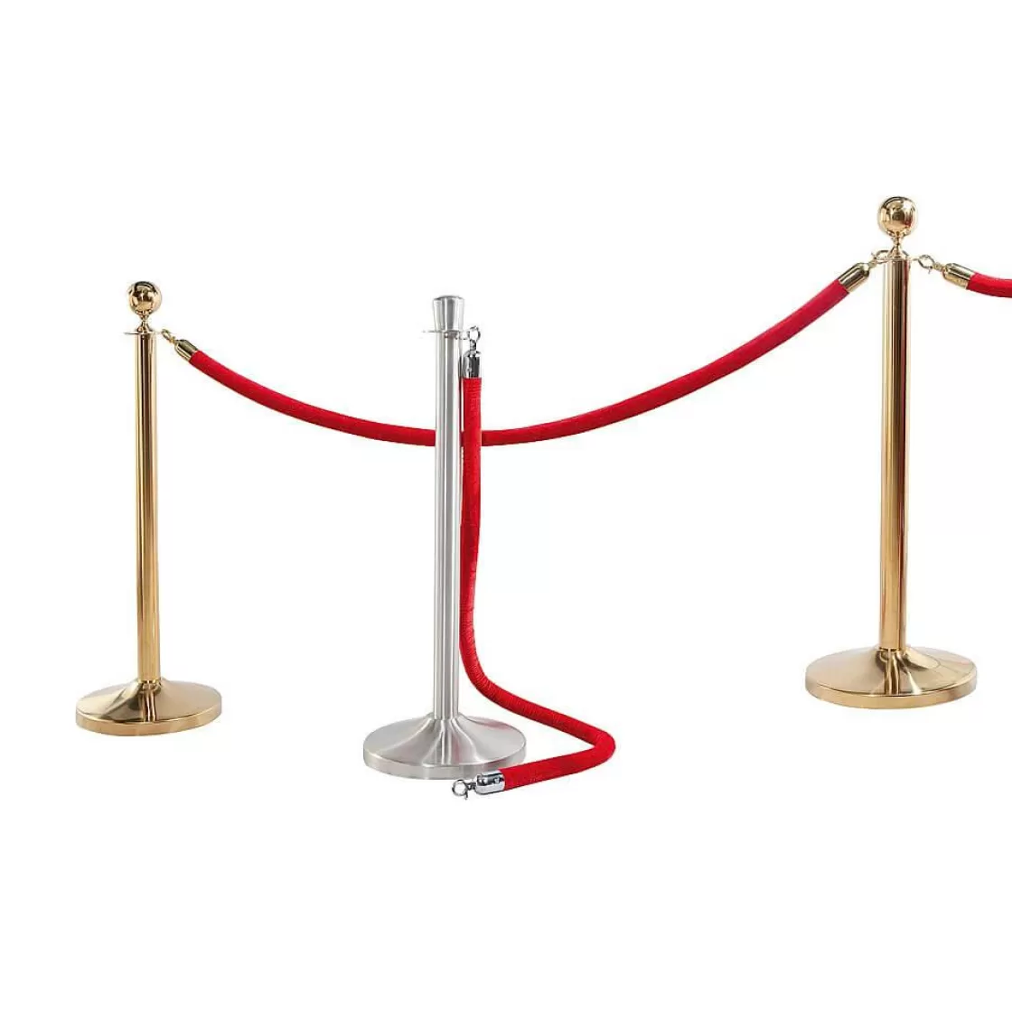 Carteles Y Señalización>DecoWoerner Cordón Para Postes De Barrera, 150 Cm De Longitud, Plateado/ rojo