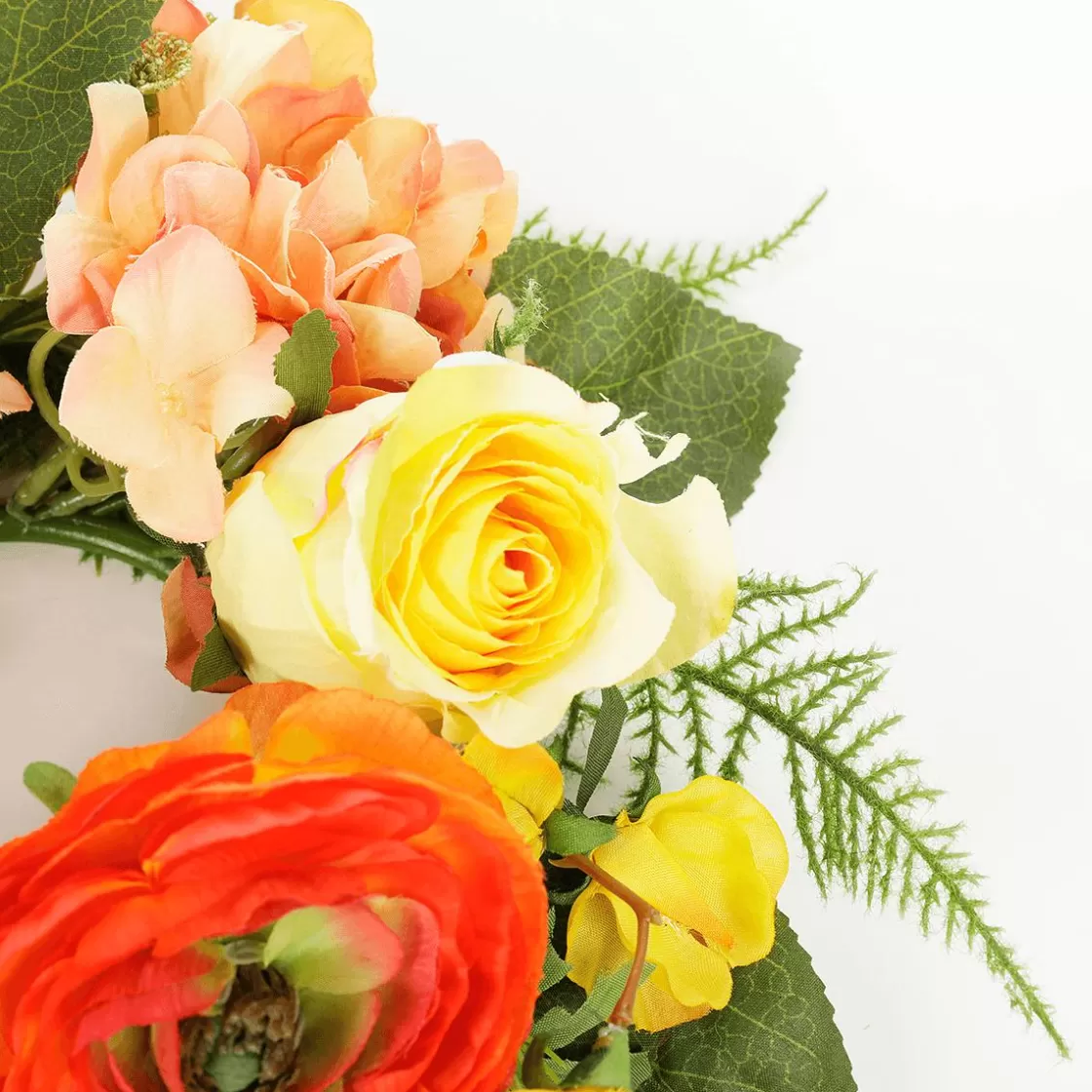 Decoración De Primavera | Ramos Y Coronas De Flores>DecoWoerner Corona De Flores De Hortensia Artificial 30 Cm Ø naranja
