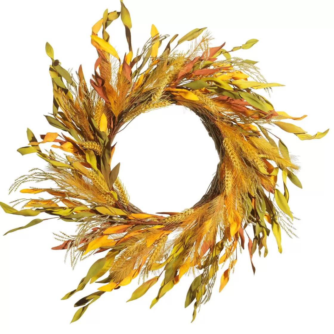 Decoración De Otoño | Ramos Y Coronas De Flores>DecoWoerner Corona De Puerta Otoño, Ø 63 Cm amarillo