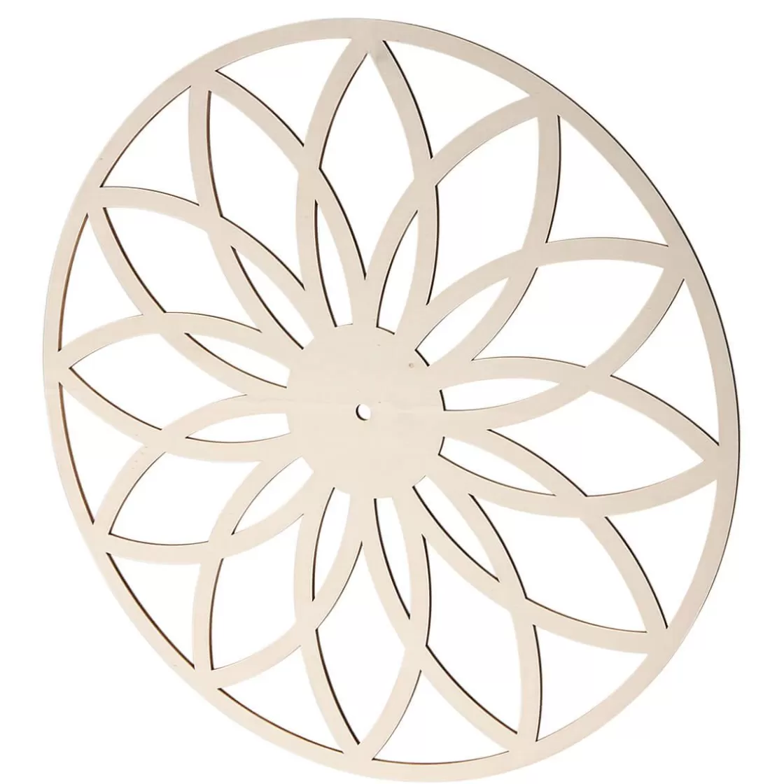 Decoración De Primavera>DecoWoerner Corte De Madera "Flor" Ø 44 Cm Madera natural