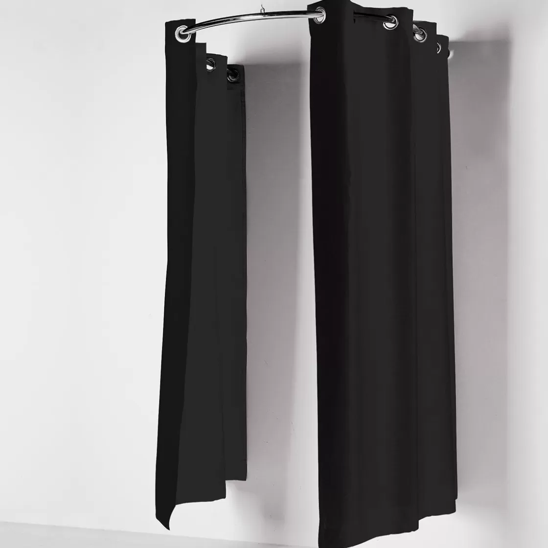 Probadores Y Cortinas>DecoWoerner Cortina De Cubículo Semicircular, 200 Cm De Largo, Negra negro
