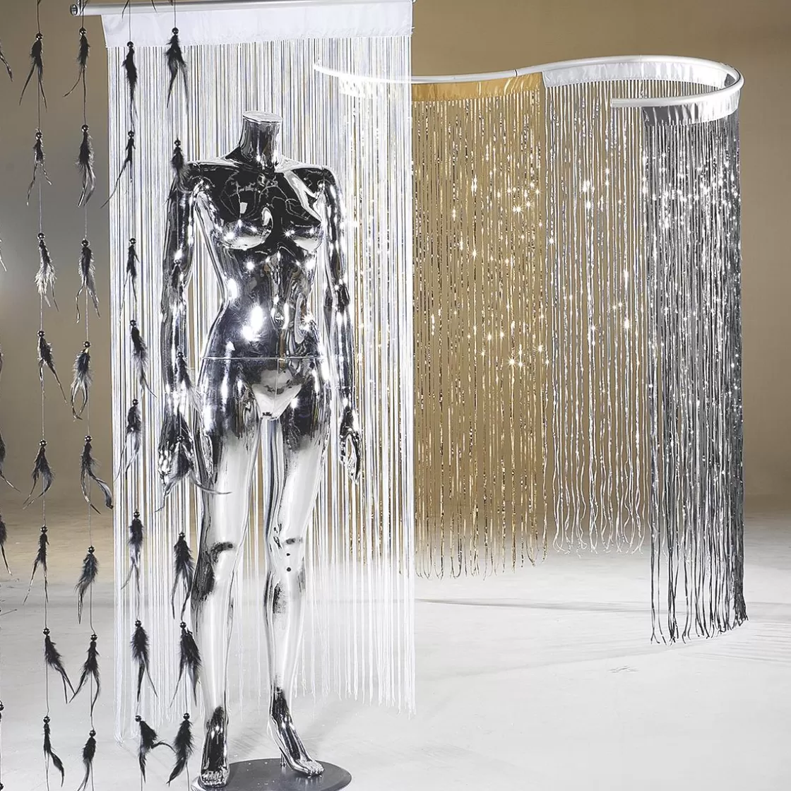Decoración Temática>DecoWoerner Cortina De Cuerdas Blanca, 200 X 90 Cm blanco