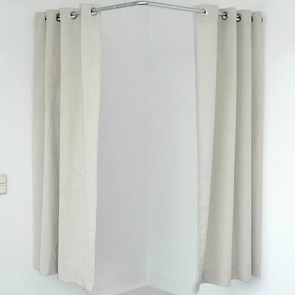 Probadores Y Cortinas>DecoWoerner Cortina De Esquina Para Cubículos, 200 Cm De Largo, Beige marrón