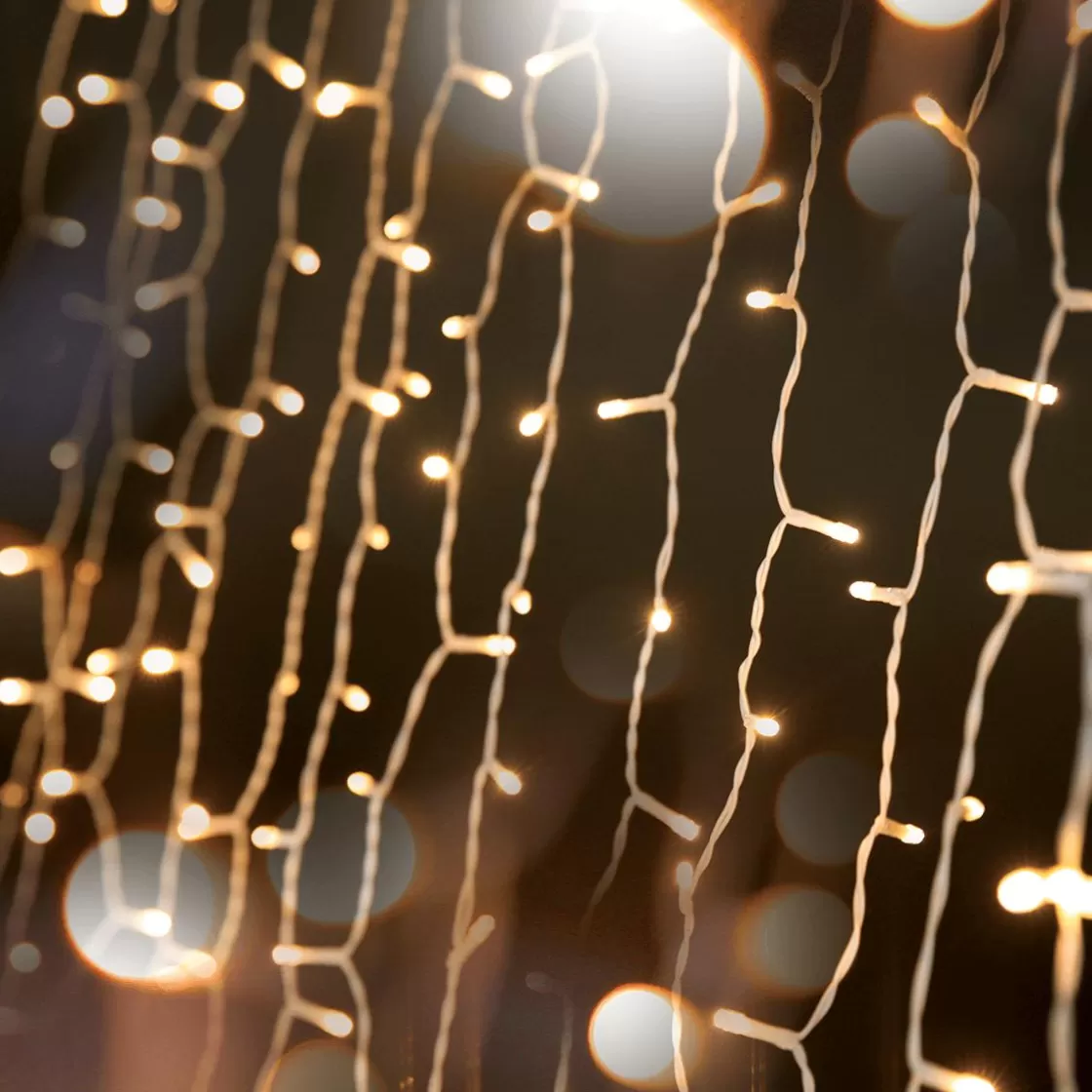 Luces De Navidad>DecoWoerner Cortina De Luces LED 24V Para Exteriores, 1500 LED, 720 X 200 Cm blanco