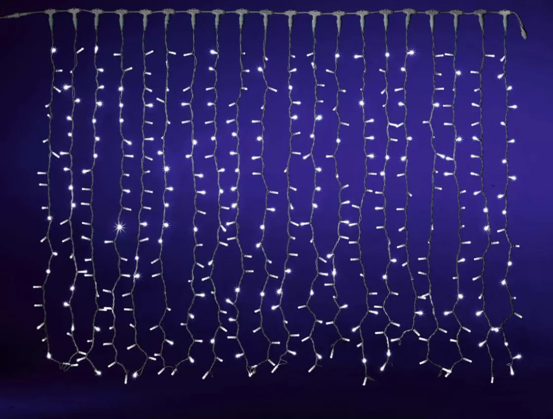 Luces De Navidad>DecoWoerner Cortina De Luces LED Para Exteriores, 400 LED, 150 X 200 Cm blanco