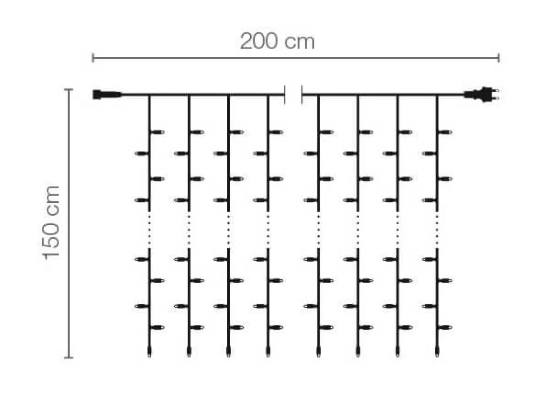 Luces De Navidad>DecoWoerner Cortina De Luces LED Para Exteriores, 400 LED, 150 X 200 Cm blanco