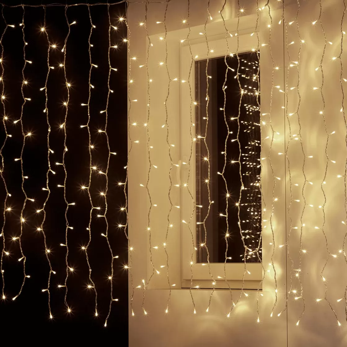 Luces De Navidad>DecoWoerner Cortina De Luces LED Para Uso Profesional Sistema IP20, 1000 LED, 500 X 200 Cm, Sin Cable