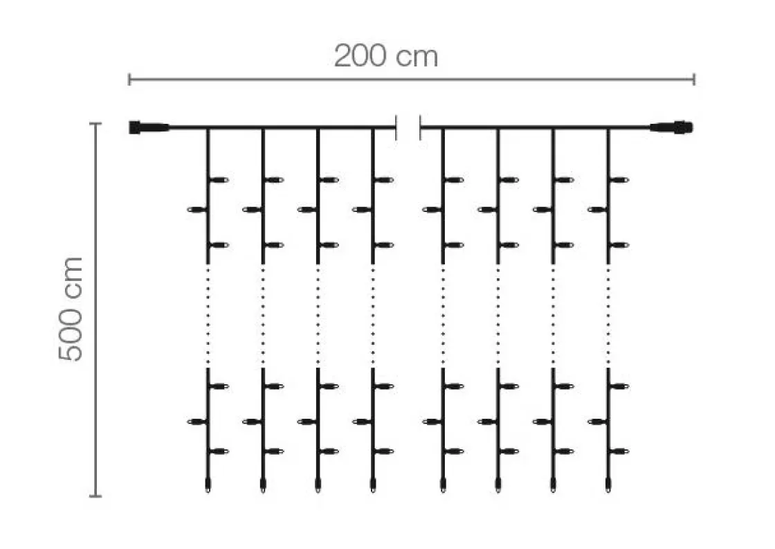 Luces De Navidad>DecoWoerner Cortina De Luces LED Para Uso Profesional Sistema IP20, 1000 LED, 500 X 200 Cm, Sin Cable