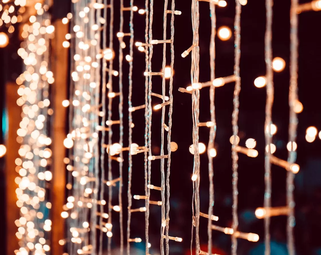 Luces De Navidad>DecoWoerner Cortina De Luz 200 X 80 Cm 160LED IP44, Blanco