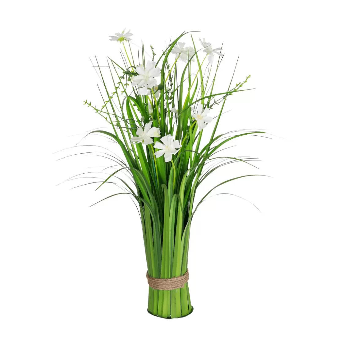 Decoración De Primavera | Hierba Decorativa>DecoWoerner Césped Artificial Con Flores Blancas 48 Cm blanco